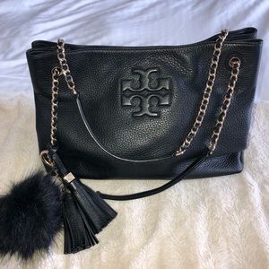 Black leather Tory Burch Purse Handbag